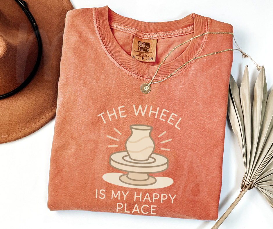 "Happy Place" Funny Design Pottery Clay Hobby Inspired Unisex heavyweight t-shirt