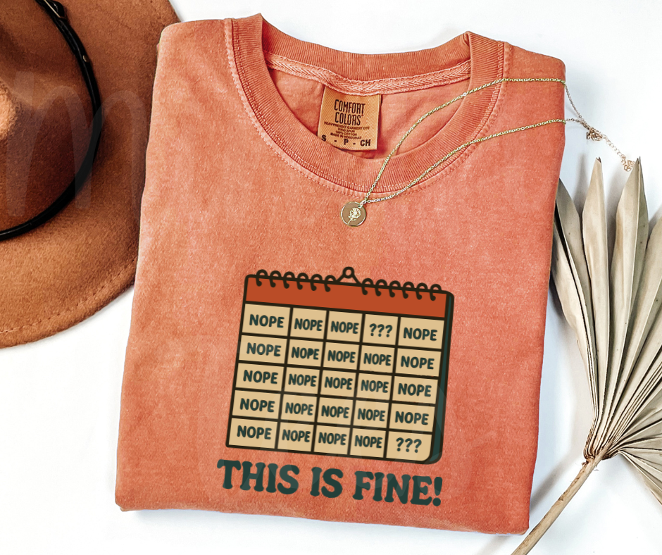 "This Is Fine" Sarcastic Design Unisex heavyweight t-shirt