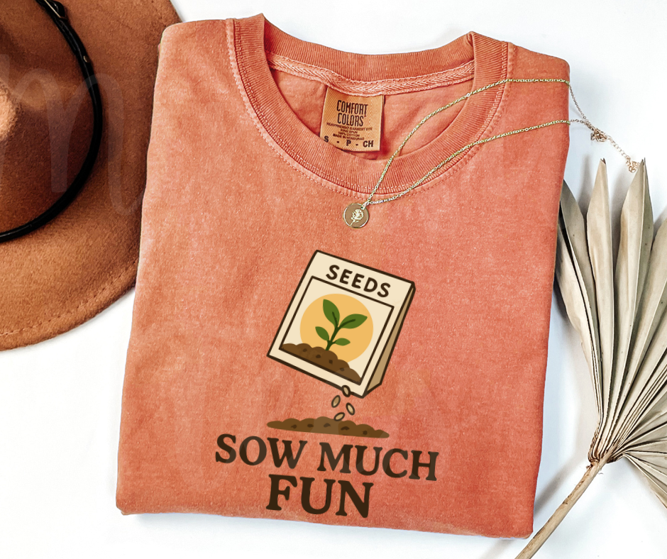 "Sow Much Fun" Funny Plant Lover Tee Design Unisex heavyweight t-shirt
