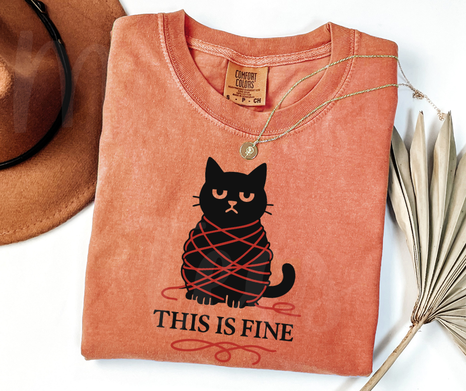 "This Is Fine" Sarcastic Design Unisex heavyweight t-shirt