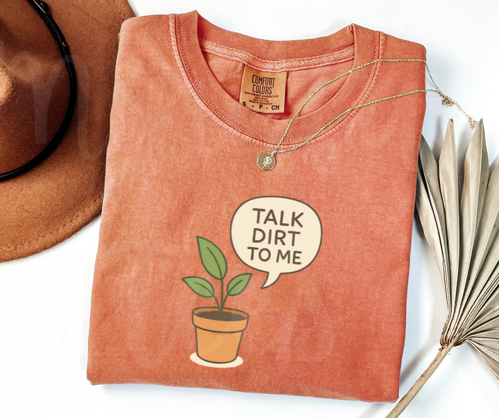 "Talk Dirt To Me" Funny Plant Lover Tee Design Unisex heavyweight t-shirt