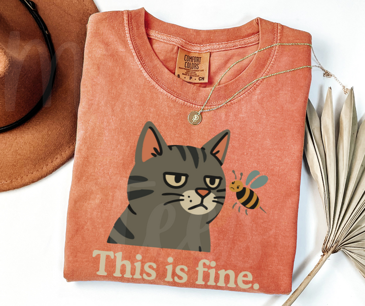 "This Is Fine" Sarcastic Design Unisex heavyweight t-shirt
