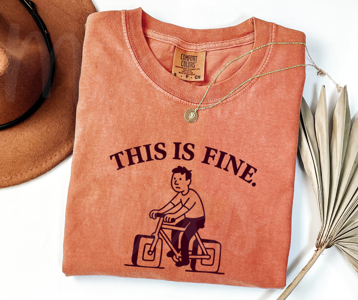 "This Is Fine" Sarcastic Design Unisex heavyweight t-shirt