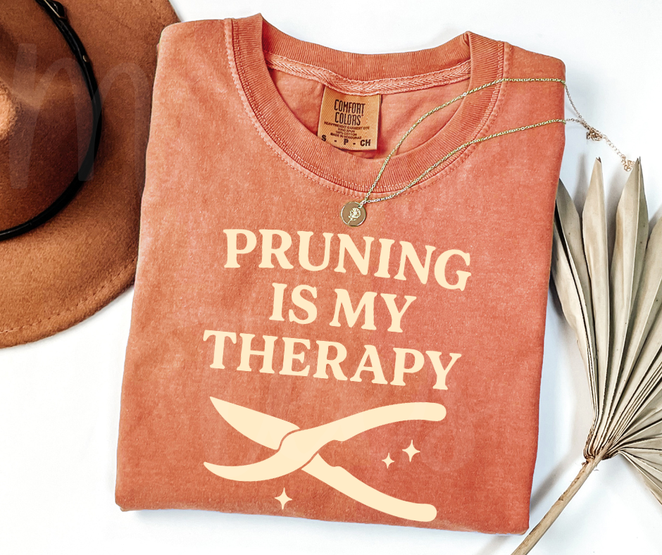 "Pruning Is My Therapy" Funny Plant Lover Tee Design Unisex heavyweight t-shirt