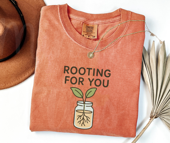 "Rooting For You" Funny Plant Lover Tee Design Unisex heavyweight t-shirt