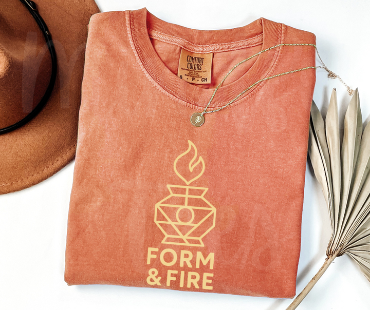 "Form & Fire" Funny Design Pottery Clay Hobby Inspired Unisex heavyweight t-shirt