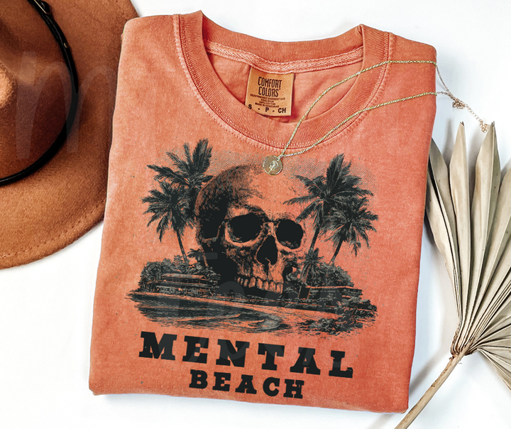 "Mental Beach" Sarcastic Design Unisex heavyweight t-shirt
