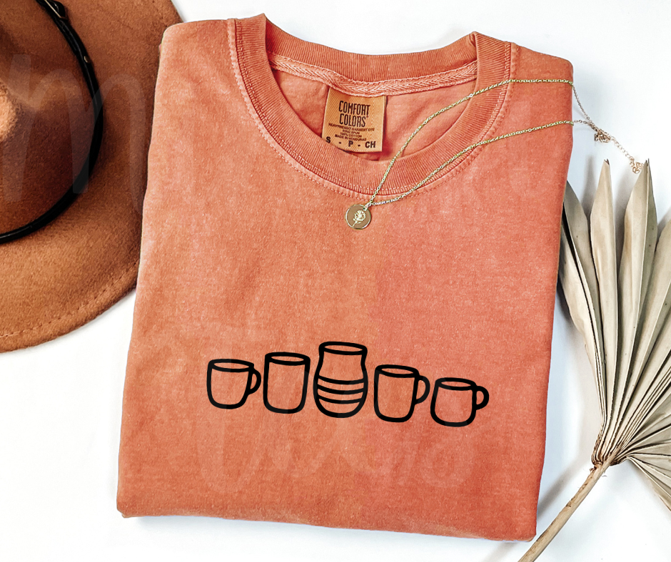 "Little Cups" Funny Design Pottery Clay Hobby Inspired Unisex heavyweight t-shirt