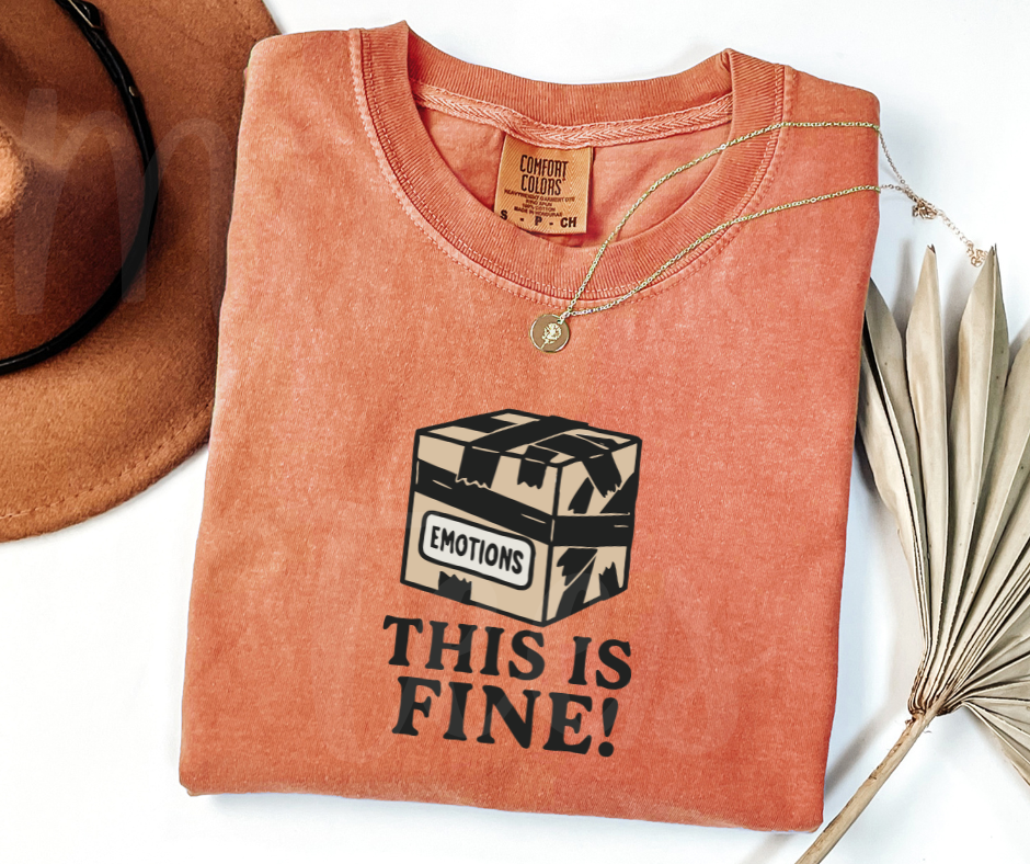 "This Is Fine" Sarcastic Design Unisex heavyweight t-shirt