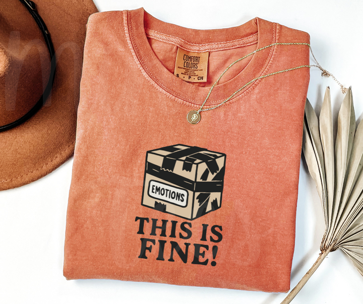 "This Is Fine" Sarcastic Design Unisex heavyweight t-shirt